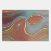 Autumn Strata | Terra Cotta Blauwgroen en Gold Aga Inpakpapier Vel (Voorkant 3)