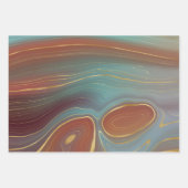 Autumn Strata | Terra Cotta Blauwgroen en Gold Aga Inpakpapier Vel (Voorkant 2)