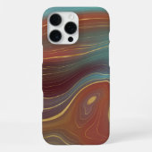 Autumn Strata | Terra Cotta Blauwgroen en Gold Aga iPhone Hoesje (Achterkant)