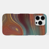 Autumn Strata | Terra Cotta Blauwgroen en Gold Aga iPhone Hoesje (Achterkant horizontaal)