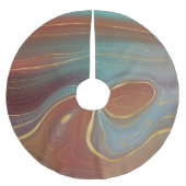 Autumn Strata | Terra Cotta Blauwgroen en Gold Aga Kerstboom Rok (Voorkant)