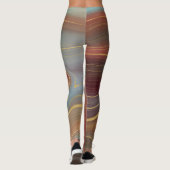 Autumn Strata | Terra Cotta Blauwgroen en Gold Aga Leggings (Achterkant)