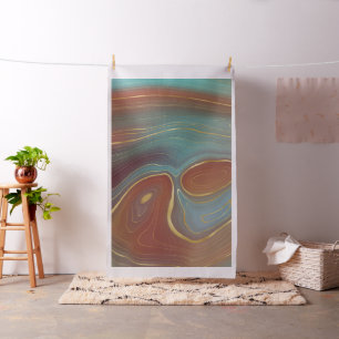 Autumn Strata   Terra Cotta Blauwgroen en Gold Aga Stof