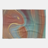 Autumn Strata | Terra Cotta Blauwgroen en Gold Aga Theedoek (Horizontaal)