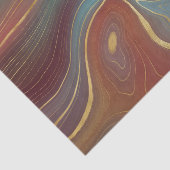Autumn Strata | Terra Cotta Blauwgroen en Gold Aga Tissuepapier (Detail)