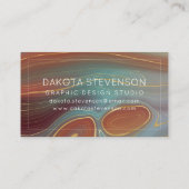 Autumn Strata | Terra Cotta Blauwgroen en Gold Aga Visitekaartje (Achterkant)
