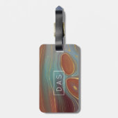 Autumn Strata | Terra Cotta Blauwgroen en Gold Mon Bagagelabel (Achterkant verticaal)