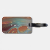 Autumn Strata | Terra Cotta Blauwgroen en Gold Mon Bagagelabel (Achterkant horizontaal)