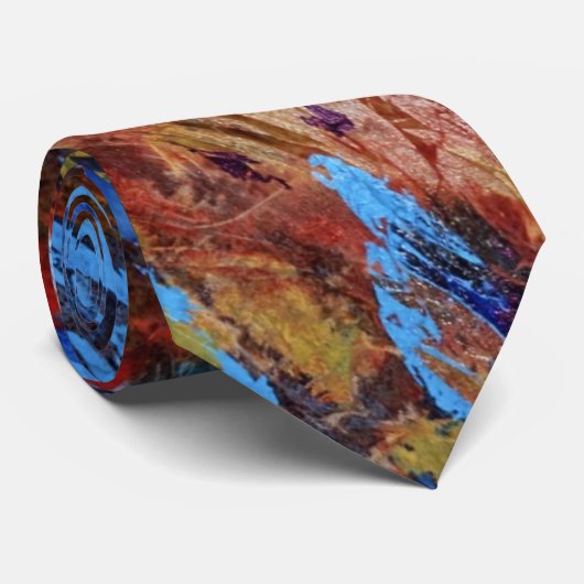 "Autumn Streams" Abstract Design Stropdas (Opgerold)
