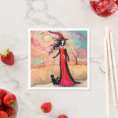 Autumn Stroll Halloween Witch Fantasy Art Servetten (Insitu)