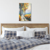 Autumn Stroll Impressionist Pathway Scene Canvas Afdruk (Insitu (Slaapkamer))