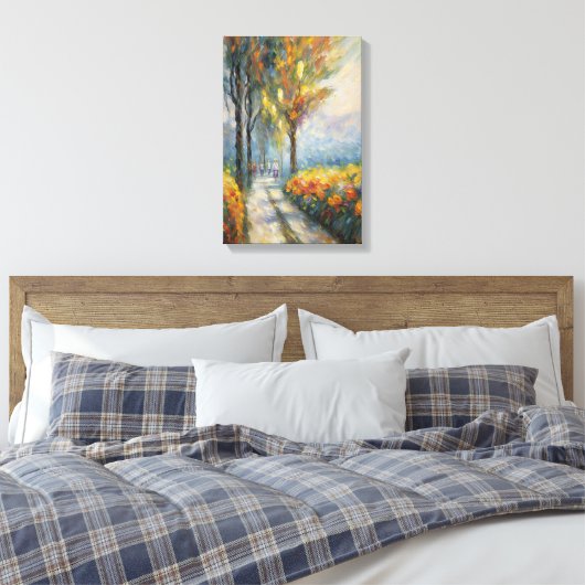 Autumn Stroll Impressionist Pathway Scene Canvas Afdruk (Insitu (Slaapkamer))