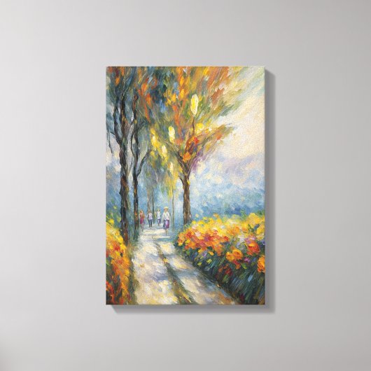 Autumn Stroll Impressionist Pathway Scene Canvas Afdruk (Voorkant)