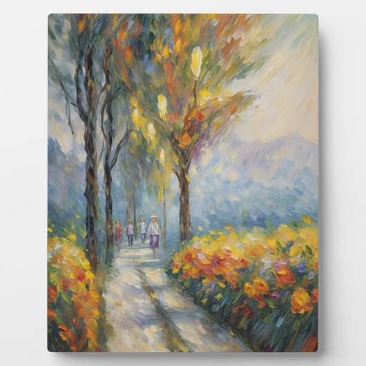 Autumn Stroll Impressionist Pathway Scene Fotoplaat (Voorkant)