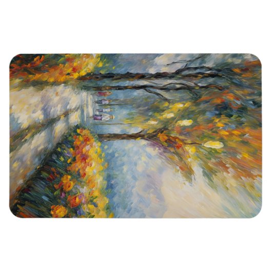 Autumn Stroll Impressionist Pathway Scene Magneet (Horizontaal)