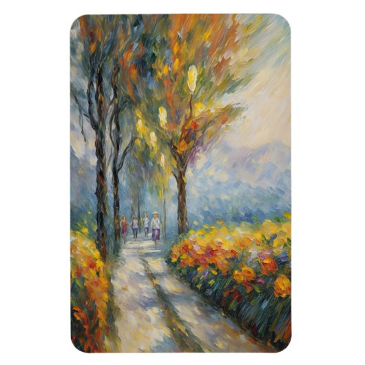 Autumn Stroll Impressionist Pathway Scene Magneet (Verticaal)