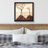 Autumn Sun en Trees van Egon Schiele, kunst Canvas Afdruk (Insitu (Slaapkamer))