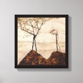 Autumn Sun en Trees van Egon Schiele, kunst Canvas Afdruk (Voorkant)