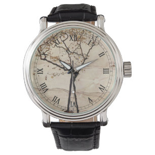 Autumn Sun en Trees van Egon Schiele,  kunst Horloge