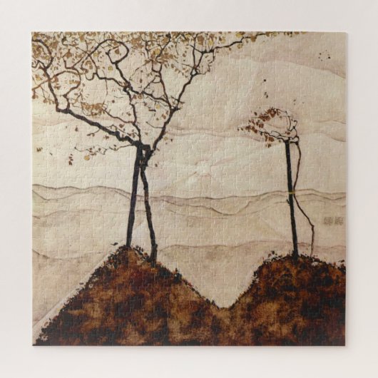 Autumn Sun en Trees van Egon Schiele,  kunst Legpuzzel (Verticaal)