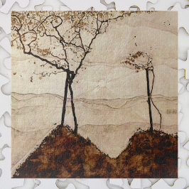 Autumn Sun en Trees van Egon Schiele,  kunst Legpuzzel