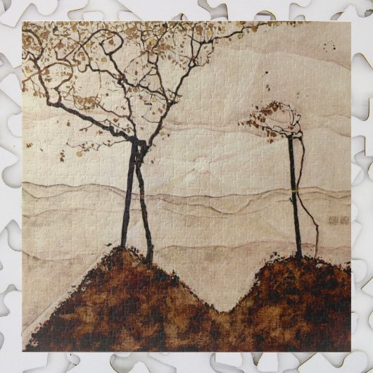Autumn Sun en Trees van Egon Schiele,  kunst Legpuzzel