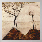 Autumn Sun en Trees van Egon Schiele, kunst Poster (Voorkant)