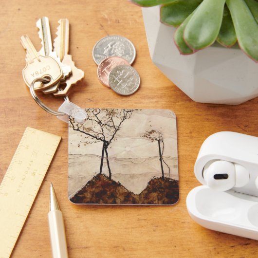 Autumn Sun en Trees van Egon Schiele, kunst Sleutelhanger (Bureau)