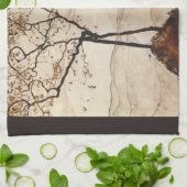 Autumn Sun en Trees van Egon Schiele,  kunst Theedoek (Gevouwen)