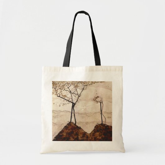 Autumn Sun en Trees van Egon Schiele,  kunst Tote Bag (Voorkant)