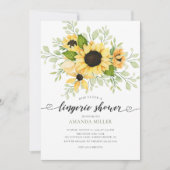 Autumn Sunflower Bridal Lingerie Shower Kaart (Voorkant)