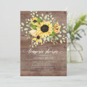 Autumn Sunflower Bridal Lingerie Shower Kaart (Staand voorkant)