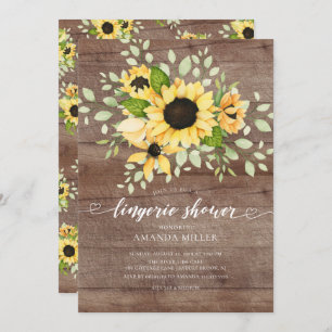 Autumn Sunflower Bridal Lingerie Shower Kaart