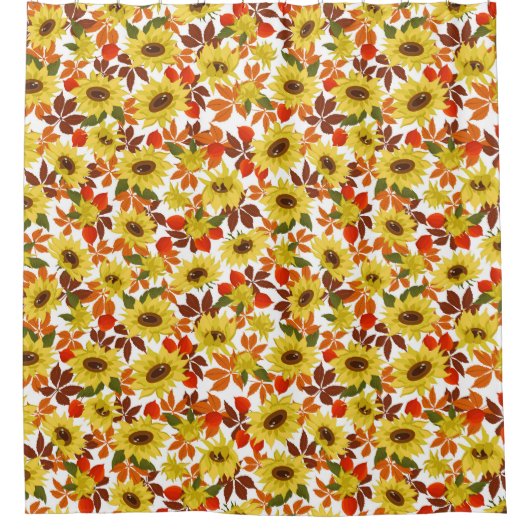 Autumn Sunflower Douchegordijn (Voorkant)