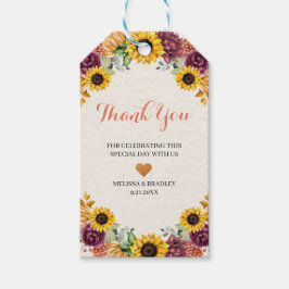 Autumn Sunflower Herfst Bedankt Favor Tag Cadeaulabel