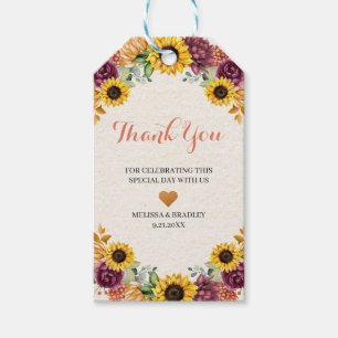 Autumn Sunflower Herfst Bedankt Favor Tag Cadeaulabel
