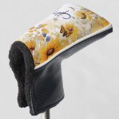 Autumn Sunflower Monogram Golfheadcover (3/4 voorkant)
