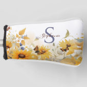 Autumn Sunflower Monogram Golfheadcover (Voorkant)