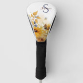 Autumn Sunflower Monogram Golfheadcover (Voorkant)