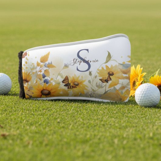 Autumn Sunflower Monogram Golfheadcover