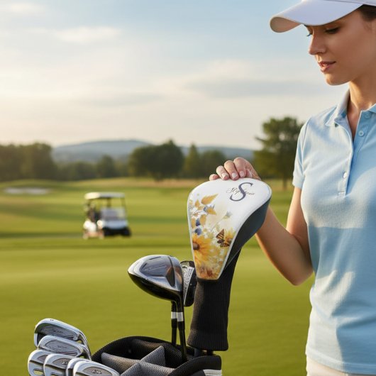 Autumn Sunflower Monogram Golfheadcover