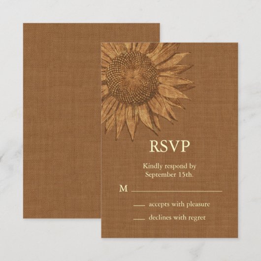 Autumn Sunflower RSVP (Voorkant / Achterkant)