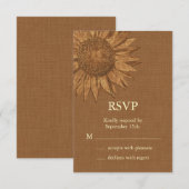 Autumn Sunflower RSVP Kaartje (Voorkant / Achterkant)