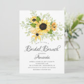 Autumn Sunflower Vrijgezellenfeest Brunch Kaart (Staand voorkant)