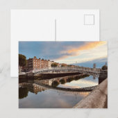Autumn Sunrise bij Ha'Penny Bridge, Dublin Briefkaart (Voorkant / Achterkant)