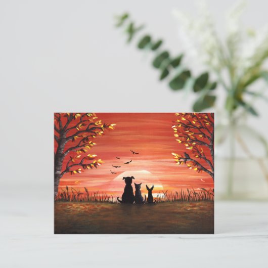 Autumn Sunset Briefkaart (Staand voorkant)