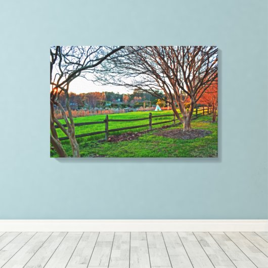 Autumn Sunset by Shirley Taylor Canvas Afdruk (Insitu (Houten vloer))