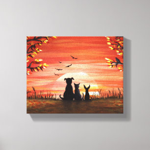 Autumn Sunset Canvas Afdruk