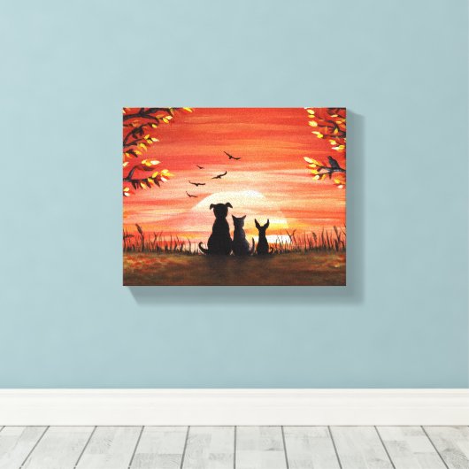 Autumn Sunset Canvas Afdruk (Insitu (Houten vloer))