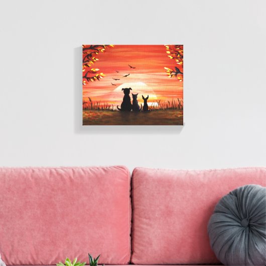 Autumn Sunset Canvas Afdruk (Insitu (Woonkamer))